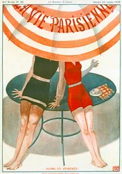 Elskende holder hinanden i hånden, Illustration fra "La Vie Parisienne"