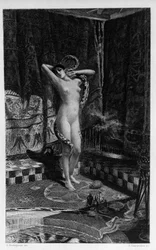 Salammbo, datter af Hamilcar Barca (eller Barcas) Illustration af Georges Antoine Rochegrosse (1859-1938) til romanen "Salammbo" af Gustave Flaubert, der tog lejesoldaterkrigen på tidspunktet for den første puniske krig (246-241 f.Kr.) som ramme. ) mellem 