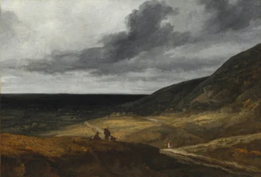 Landskab nær Paris, ca. 1840 (olie på stof)