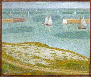 Indsejling til havnen (olie på lærred)