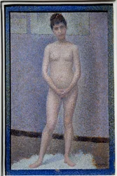 Ansigtssættende maleri af Georges Seurat (1859-1891)