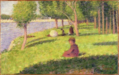 Siddende figurer, studie til En søndag eftermiddag på øen La Grande Jatte, 1884-85