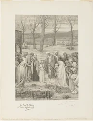Den hellige Genevièves pastorale liv (midterste panel)