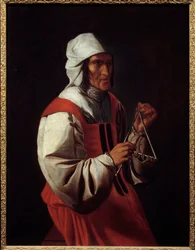 Trekantspilleren. Maleri af Georges De La Tour (1593-1652)