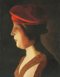 Hovedet af en kvinde; et fragment (olie på lærred)