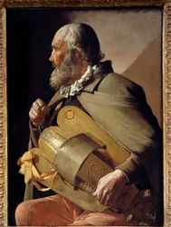 Det gamle båndmaleri af Georges de La Tour (1593-1652) Omkring 1640 Madrid, Prado-museet