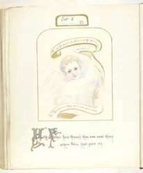 Uden titel [kerub og religiøs tekst], 185568.
