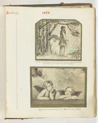 Uden titel [mand i regnen og to keruber], 1868.