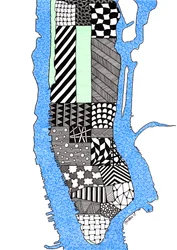 Manhattan, 2015 (blæk på bristolplade)