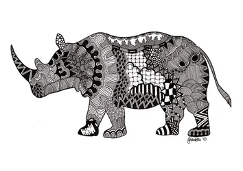 The Rhino, 2015 (blæk på bristolplade)
