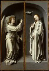 Ærkeenglen Gabriel; The Virgin Annunciate, ca. 1510 (olie på egetræspanel)