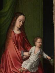 Detalje af et udvendigt panel af Kristi dåb, ca. 1502-08 (olie på panel)
