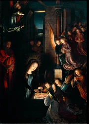 Nativite maleri af Gerard David (1460-1523). 1495. Dim. 57x41 cm Wien, Kunsthistorisches Museum