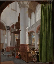 Interiør af Oude Kerk i Delft Interiør af Oude Kerk i Delft, med et Trompe-l