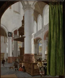 Interiør af den gamle kirke i Delft, 1654
