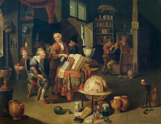 Charlatan, olie på lærred af Gerard Thomas (1663-1721), Belgien