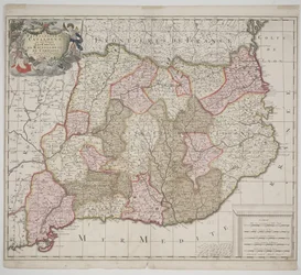 Fyrstendømmet Catalonien, ca. 1702 (håndfarvet radering)