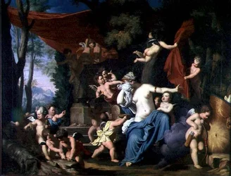Venus Mourning Adonis (olie på lærred)