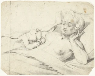 Venus i seng med at se Amor