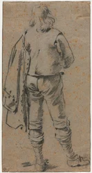En mand, der står set bagfra, ca. 1630.