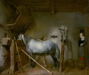 Hest i en stald, ca. 1652-54
