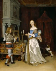 Dame ved sit toilet, ca. 1660