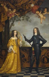 Dobbeltportræt af Vilhelm II (1626-1650), Prins af Orange, og hans kone Mary Stuart (1631-1660).