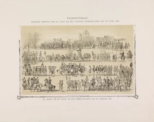 Folkets udgave. Maskerade afholdt af medlemmerne af Leydsche Studenten-Corps, 11. juni 1860. Hertugen af ​​Anjous indtog i Antwerpen, 19. februar 1582. (titel på objekt)