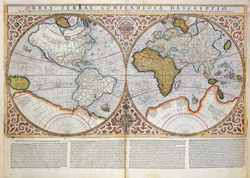 Dobbelt halvkugle verdenskort, 1587