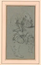Studie af en siddende mand til en figur i maleriet Profeten Elisa og den shunemitiske kvinde på Karmels bjerg (Nationalmuseet, Warszawa, inv. M.Ob.551 MNW)