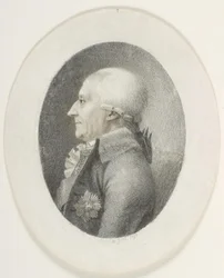 Portræt af A.P. Bernstorff, greve, statsminister (1735-1797). Brystbillede. Profil til venstre