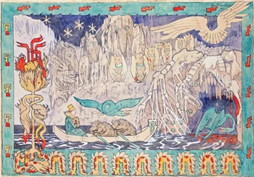 Kæmpens hule - Munthe, Gerhard (1849-1929) - 1892 - Akvarel, Gouache på papir - 78,5x112,9 - Nationalmuseet for kunst, Oslo