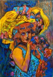 Flowered Damsal II, 2023 (olie på lærred)
