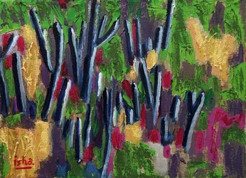 Spring Saguaros, 2018 (olie på lærred)