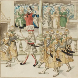 Paraderende riddere i orientalsk kostume