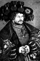 Portræt af Joachim I Nestor 1484-1535, kurfyrste af Brandenburg Kopi efter Lucas Cranach t. E, 1400-tallet