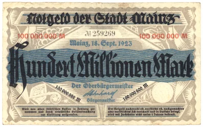 En hundrede million mark seddel, 1923