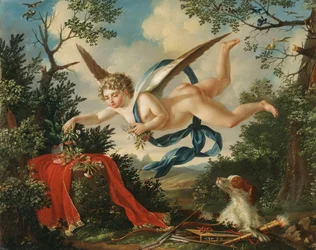 Allegories of Love - Amor samler blomster i et landskab, 1803
