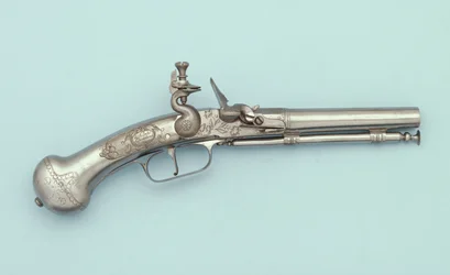 En flintlåspistol af stål, Jan Cloeter a Grevenbroich, ca. 1660
