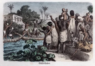 Oldtidens historie. Egypten. Vandspil ... (gravering)