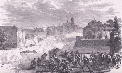 Attack on Le Bourget, Cassells historie om krigen mellem Frankrig og Tyskland udgivet af Cassell and Company Limited, ca. 1890 (litho)
