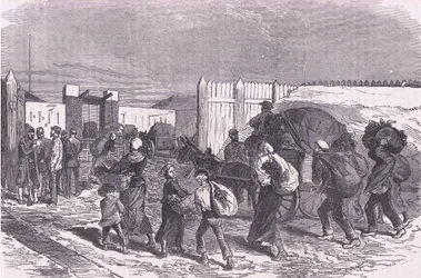 Indbringer grøntsager fra forstæderne, Cassells History of the War between France and Germany udgivet af Cassell and Company Limited, ca. 1890 (litho)
