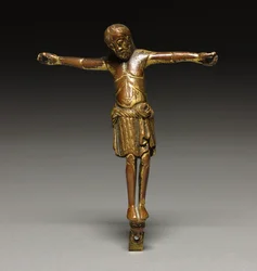 Korsfæstet Kristus, ca. 1200 (forgyldt bronze)
