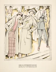 "Die Sachverständigen", reklame for frakker fra Stawropulos  Moldauer, fra Styl, pub.1922 (pochoir print)