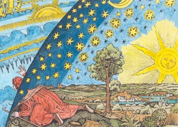 Fantastisk skildring af solsystemet (senere farvelægning)