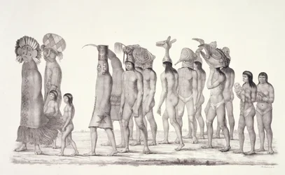 Festlig procession af Tecunas, fra rejser i Brasilien