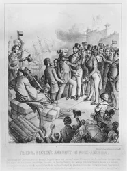 Friderich Karl Franz Hecker (1811-81) Ankommer til Amerika, efter 1848