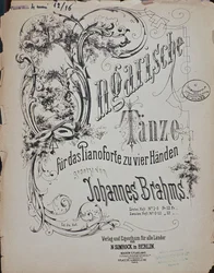 Frontispice til Ungariske danse (Ungarische Tanze) af Johannes Brahms (1833-1897)