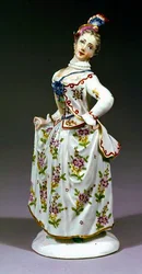 Fürstenberg figur af en dame (porcelæn)