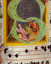 Historikeret initial S med dekollering af Johannes Døberen, fra Gradualen af Friedrich Zollner af Langenzenn, 1439-42